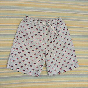 ⭐ Southern Proper Patriotic Dog Print Swim Trunks Shorts Size Small